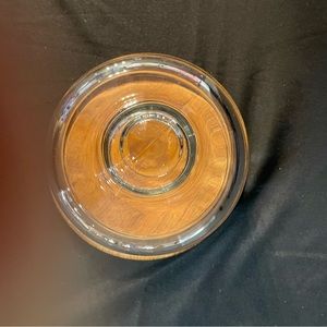 Dolphin Teakwood Cheese Tray with Glass Dome Cover